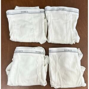 Hanes Vintage New Mens 100% Cotton Underwear Lot of 4 White XL 40-42‎ Comfort